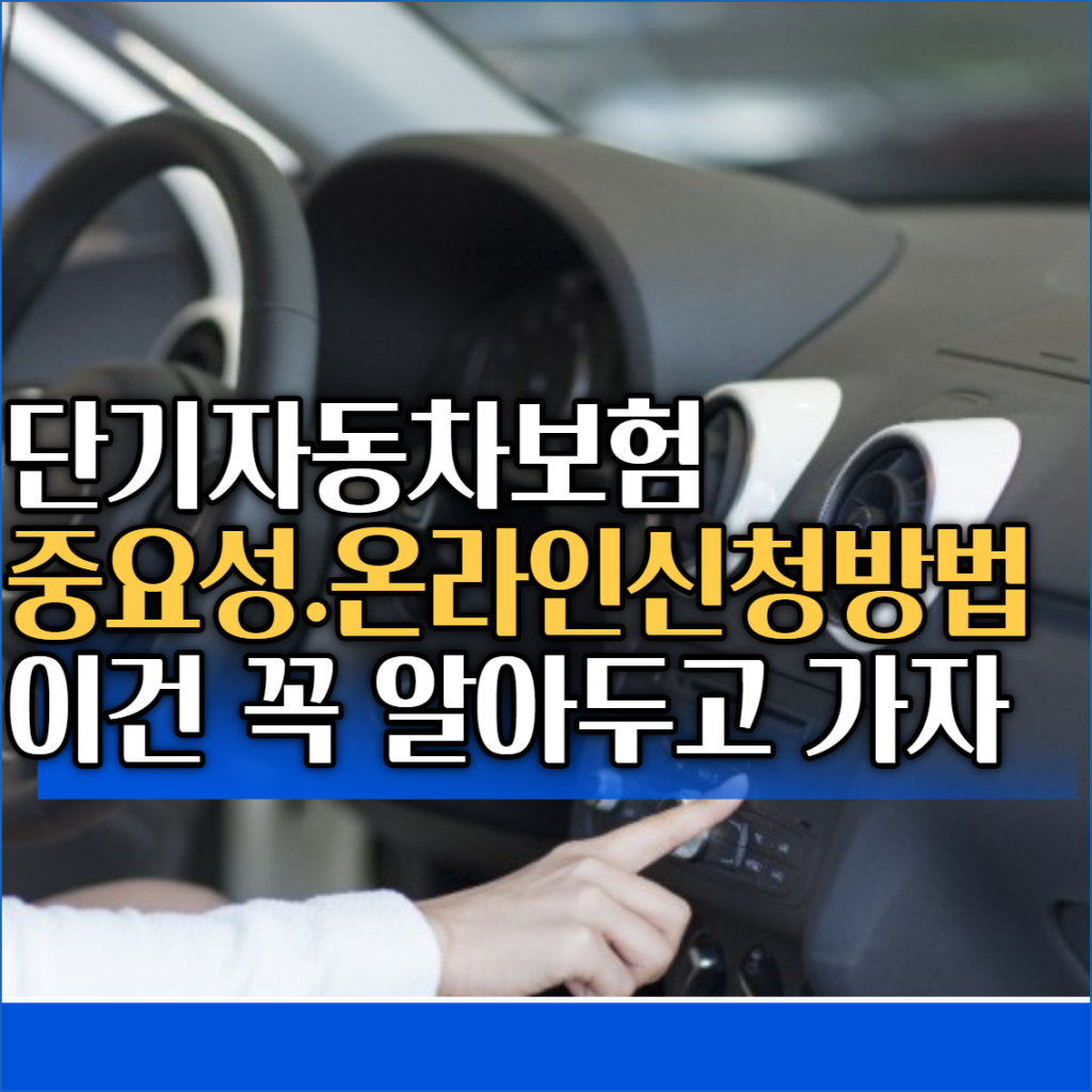 단기 자동차 보험의 중요성 이해와 온라인 신청 방법 단기 자동차 보험의 중요성 이해와 온라인 신청 방법