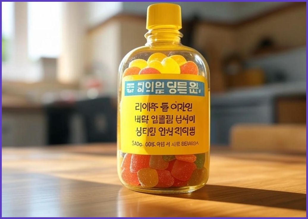 라이블링 애플쏙 옐로우 구미 애플사이다비니거 애사비 비타민 젤리 대용량 240g, 60정, 1개 - 이미지 1