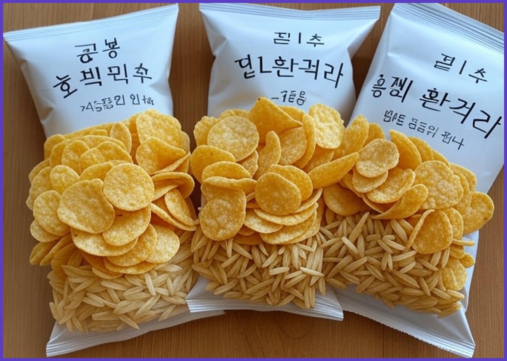 호롱칩 햅쌀 현미+귀리+곤약 누룽지 칩 과자 3개씩 소포장, 15g, 30개 - 이미지 1